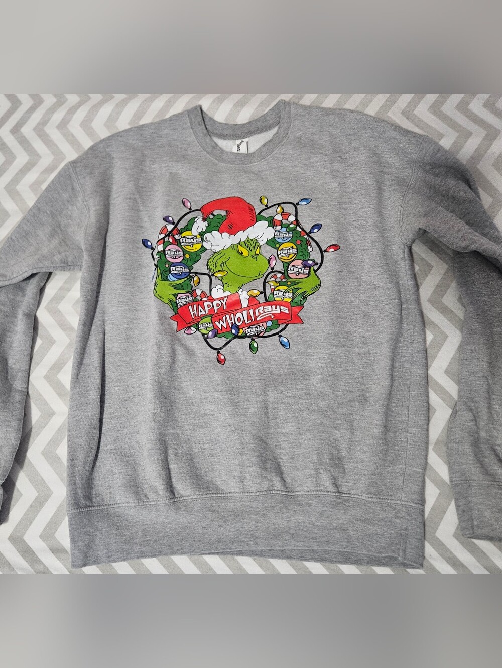 Stingray Allstar Cheer Gray Grinch Holiday Sweatshirt